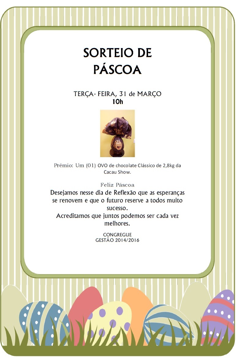 SORTEIO DE PÁSCOA